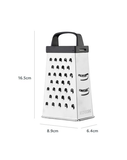 Râpe à 4 faces gris/ noir - D. 8,9x6,4x16,5cm