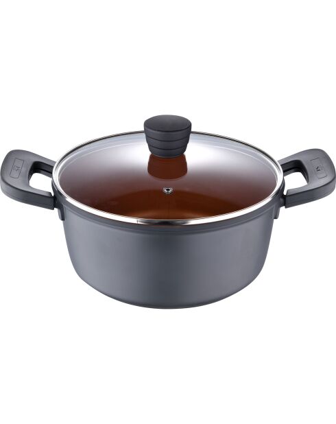 Stoofpot met deksel geschikt voor koperen inductie - D. 24 x 11,5 cm