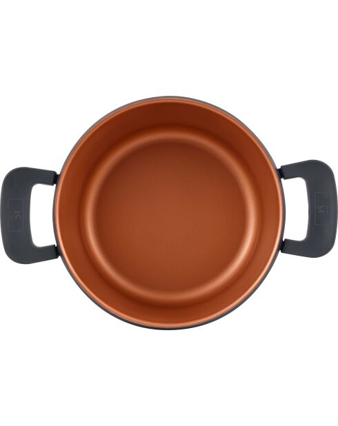 Stoofpot met deksel geschikt voor koperen inductie - D. 24 x 11,5 cm