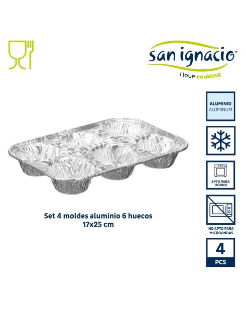 Set aus 4 Formen mit 6 Chromhohlräumen - D. 7 cm