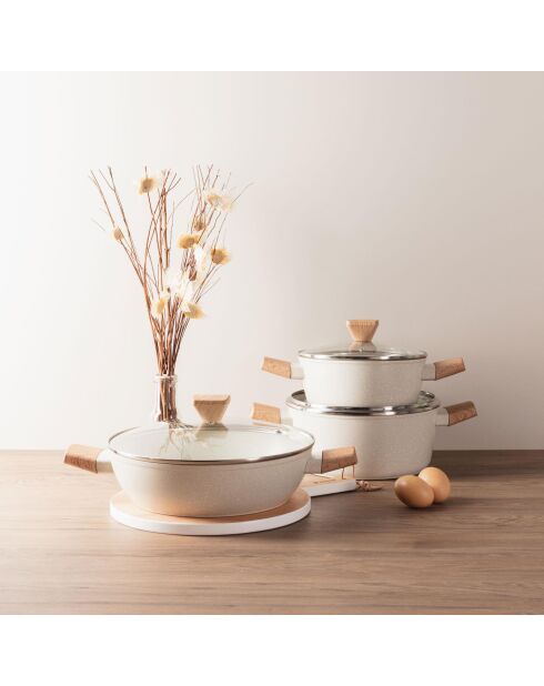 Planche à découper ronde Naturally blanche - D. 38x28x1,5cm.