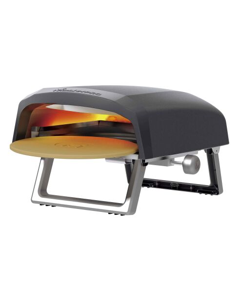 Horno giratorio para pizza a gas negro - D. 32,5×32,5 cm