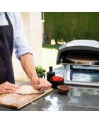 Horno giratorio para pizza a gas negro - D. 32,5×32,5 cm