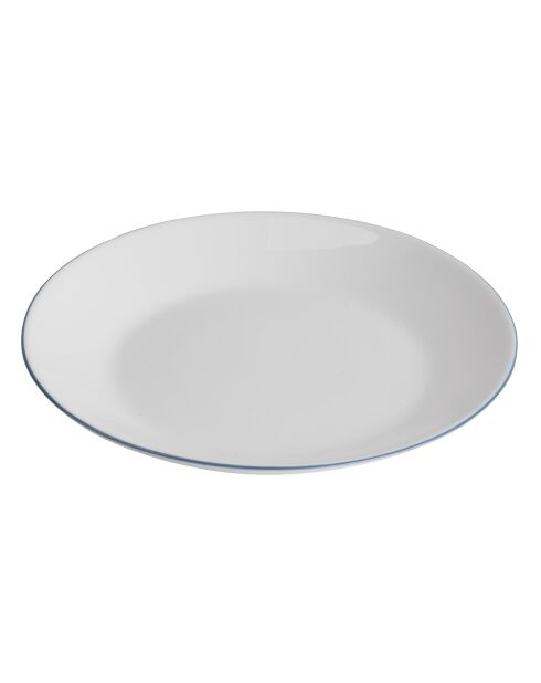 Tafelservice mit weißem Rand - 24 Stück