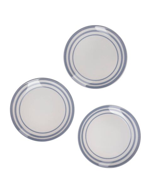 Noia San Ignacio Dessertteller, Weiß/Blau, D. 19 cm, 3 Stück