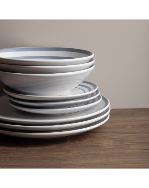 Noia San Ignacio Dessertteller, Weiß/Blau, D. 19 cm, 3 Stück