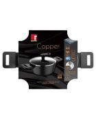 Niedriger Kochtopf mit schwarzem Deckel, Durchmesser 20 cm