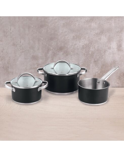 Pentole nere da 5 pezzi
