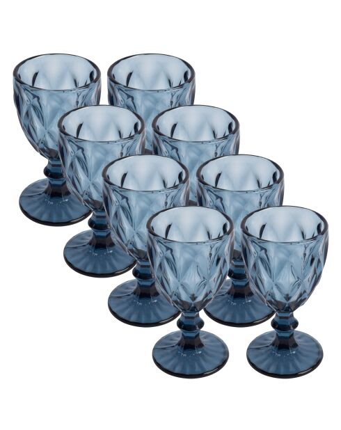 Lot de 8 Verres  bleus - 250 ml
