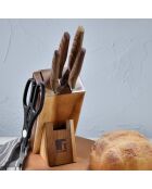 Lot de 11 Couteaux + ciseaux + bloc marron