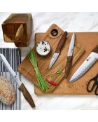 Lot de 11 Couteaux + ciseaux + bloc marron