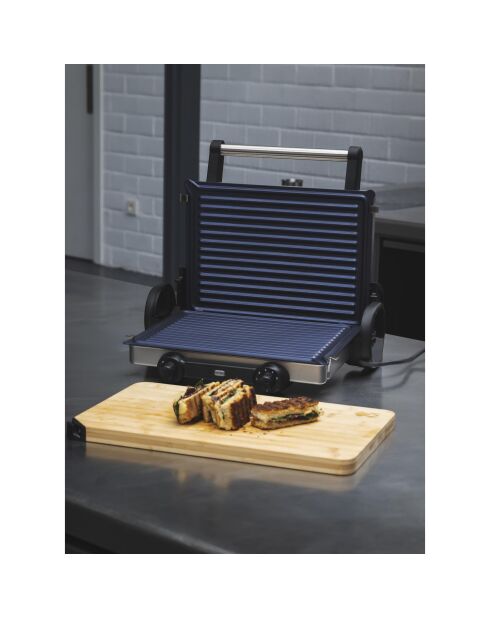 Set de parrilla eléctrica antiadherente con parrilla negra de 2200 W - D. 12x32x40 cm