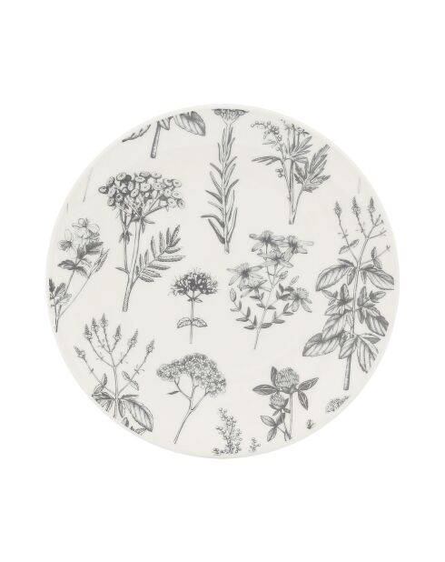 Weiß/grauer Dessertteller - D. 19 cm