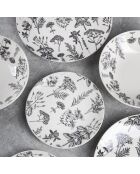 Weiß/grauer Dessertteller - D. 19 cm