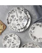 Weiß/grauer Dessertteller - D. 19 cm