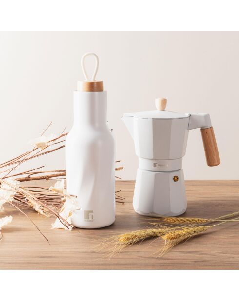Cafetière thermique avec poignée blanche
