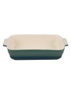 Set mit 2 Küchenutensilien: Löffel und Spatel + 2 rote/grüne rechteckige Schalen