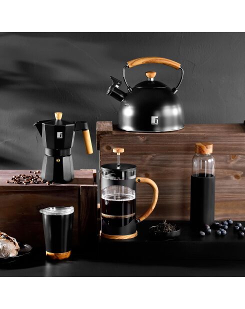 Cafetière noire - D. 17x10x20,5cm