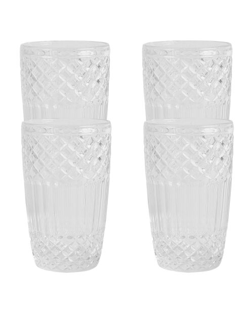 Lot de 8 Verres  transparents - 380ml