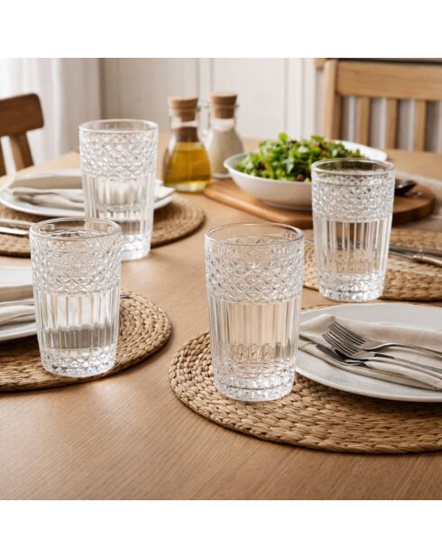 Lot de 8 Verres  transparents - 380ml