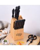 15-teiliges schwarzes Messer