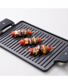 Rechteckiger Grill mit schwarzen Griffen - D. 43×23 cm