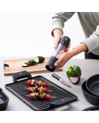 Rechteckiger Grill mit schwarzen Griffen - D. 43×23 cm