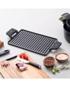 Rechteckiger Grill mit schwarzen Griffen - D. 43×23 cm