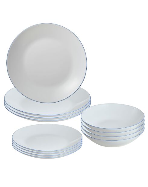Tafelservice San Ignacio weiß/blau - 12-teilig