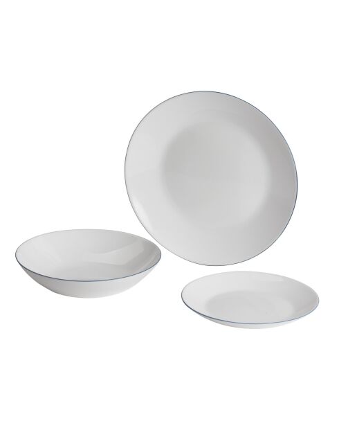 Tafelservice San Ignacio weiß/blau - 12-teilig