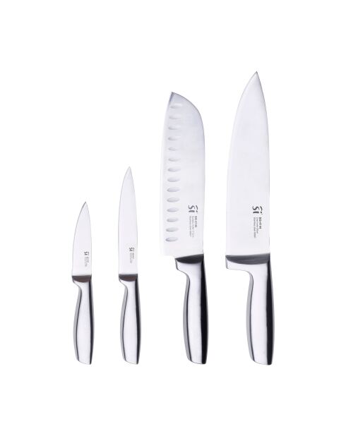 4 Couteaux de cuisine argentés