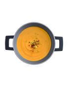 Cazuela MasterPro de color gris índigo con tapa de inducción, diámetro 28 x 13 cm