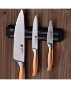 Lot de 3 Couteaux + support mural magnétique cuivre