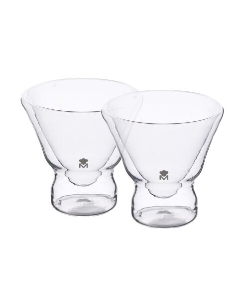 Lot de 2 Verres à cocktail transparents - 230 ml