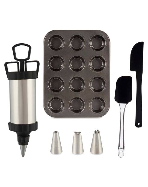 Schwarze Sockelpfanne - D. 25,5 x 19,5 cm