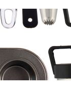 Schwarze Sockelpfanne - D. 25,5 x 19,5 cm