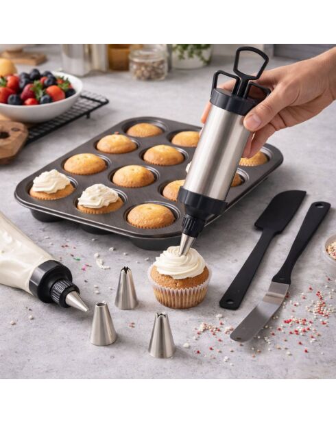 Schwarze Sockelpfanne - D. 25,5 x 19,5 cm