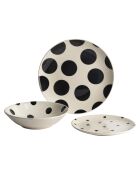 Weißes/schwarzes Tafelservice - 12 Stück