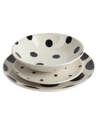 Weißes/schwarzes Tafelservice - 12 Stück