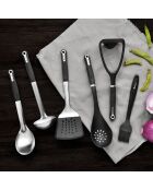 Espátula acanalada plateada para amantes de la comida - D. 33,6x9,5x4,6cm