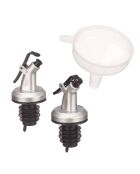 Set de 2 dosificadores en forma de embudo transparentes/metálicos
