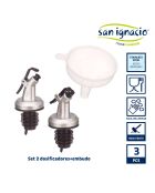 Set de 2 dosificadores en forma de embudo transparentes/metálicos