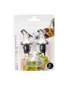 Set de 2 dosificadores en forma de embudo transparentes/metálicos