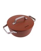 Kookpot met bronzen deksel - D. 28x12,5cm