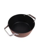 Kookpot met bronzen deksel - D. 28x12,5cm