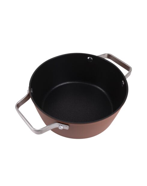 Kookpot met bronzen deksel - D. 28x12,5cm