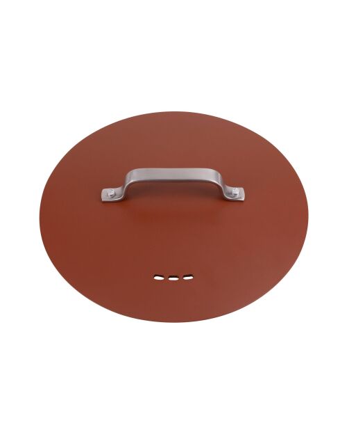 Kookpot met bronzen deksel - D. 28x12,5cm