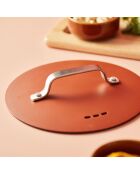 Kookpot met bronzen deksel - D. 28x12,5cm