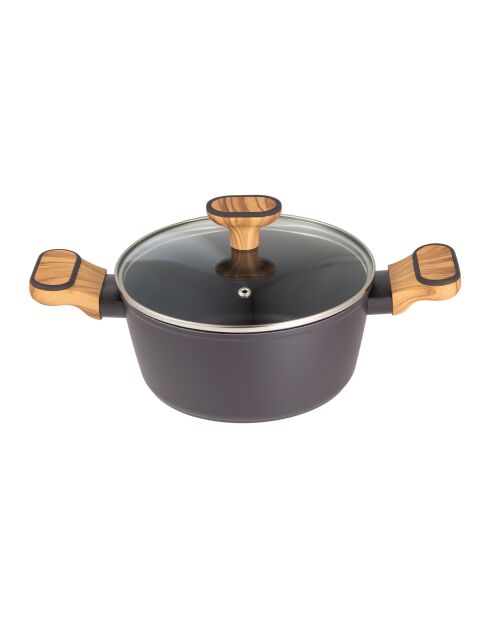 Kookpot met zwart deksel - D. 20x9,5 cm