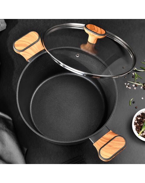 Kookpot met zwart deksel - D. 20x9,5 cm